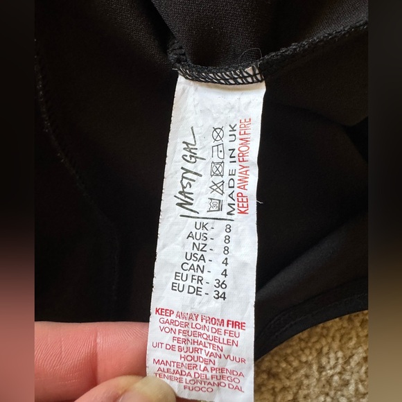 Nasty Gal black strapless bodycon sheath dress, size USA 4 - Picture 3 of 6